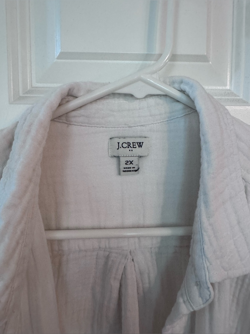 J.Crew Factory White Gauze Long Sleeve Button Down Shirt Women’s 2X - Picture 2 of 3